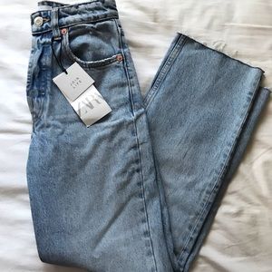 Zara Hi-Rise Straight Leg Jeans TRF